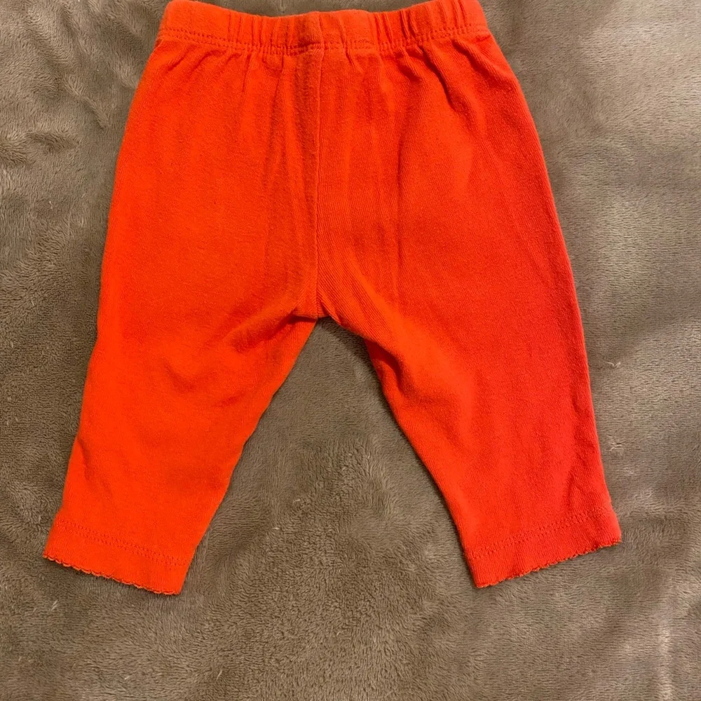 Carter's Baby Orange Lettuce Trim Pants Size 3 Months